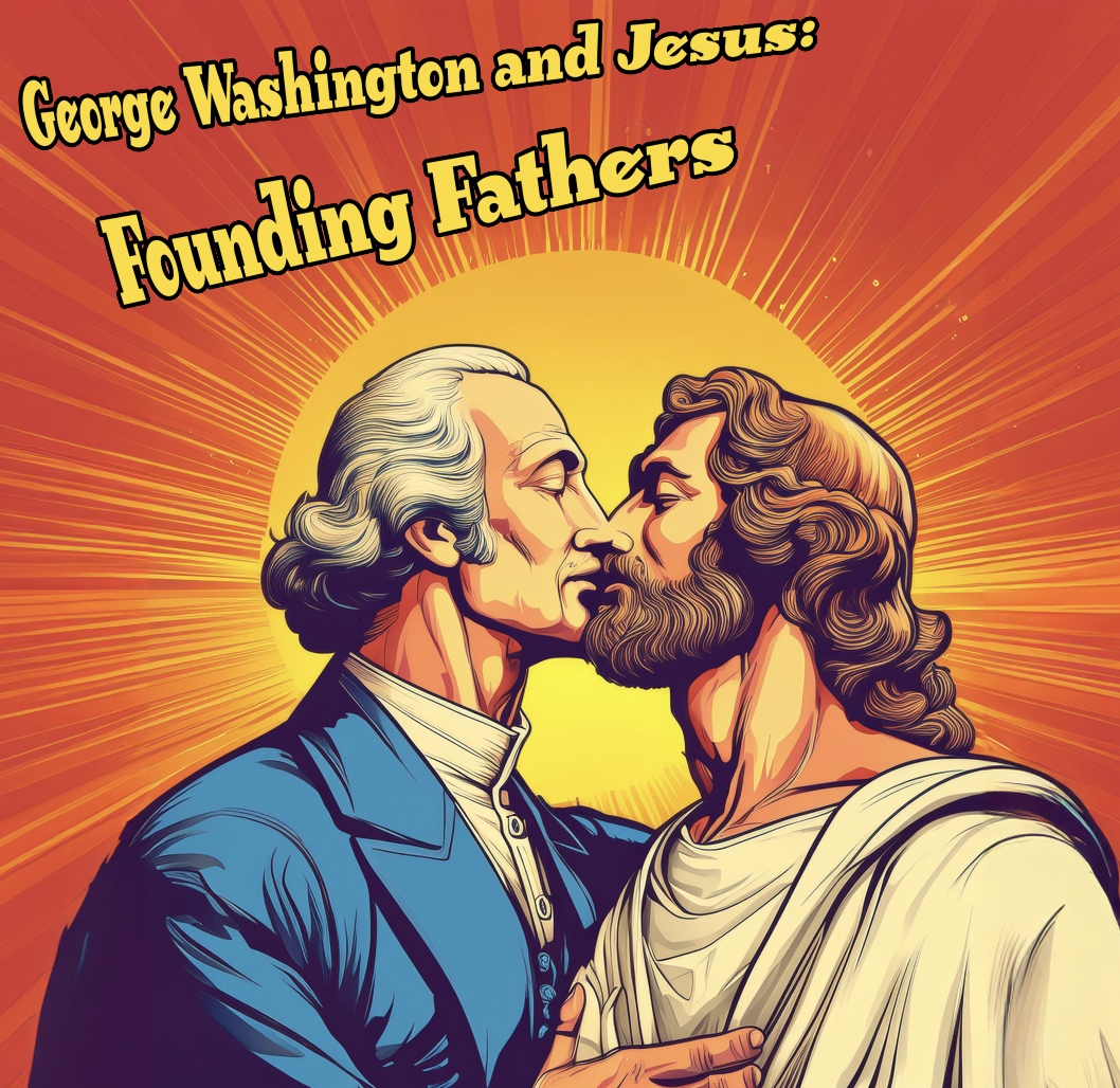 George Washington kissing Jesus